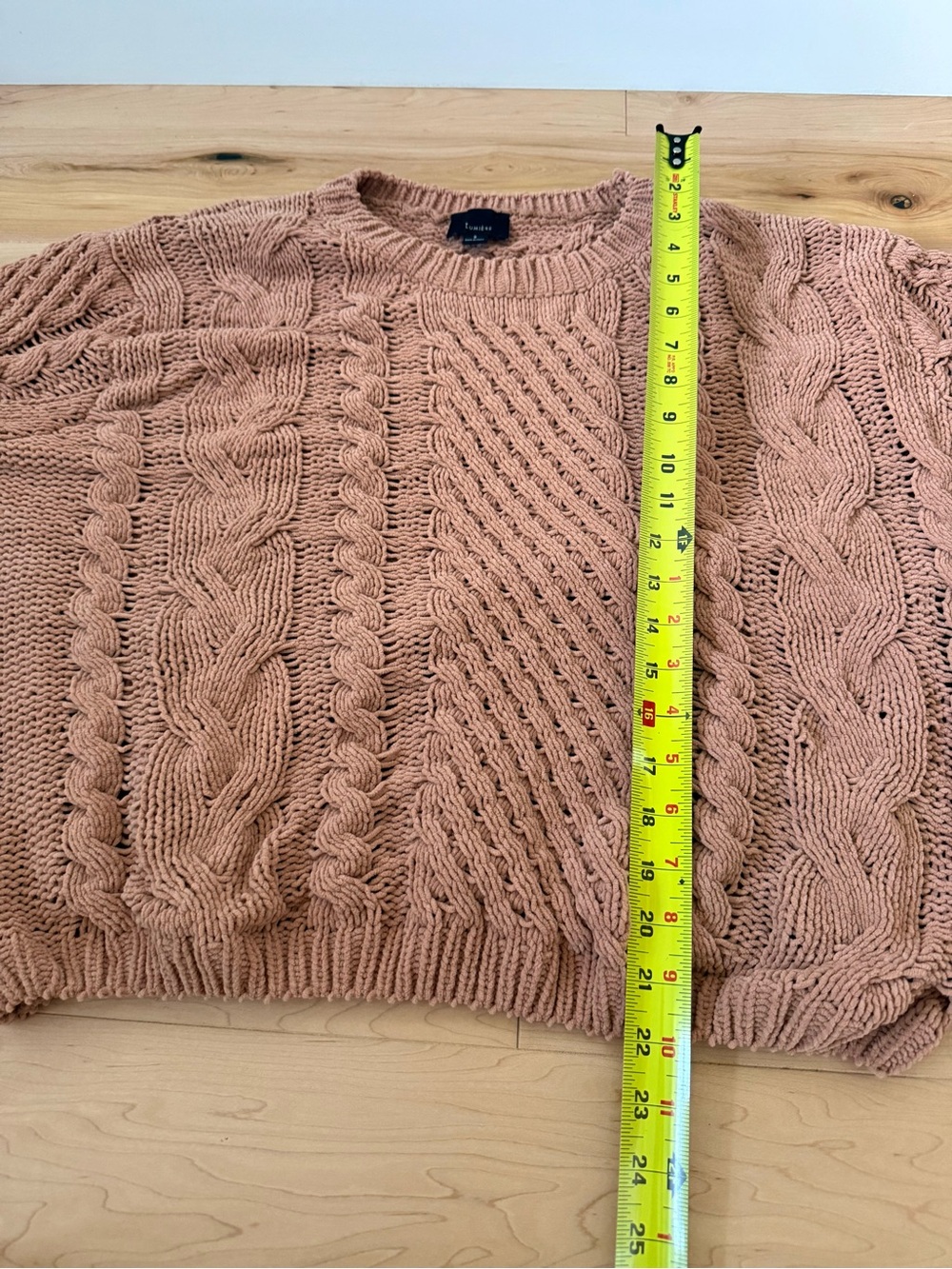 Lumiere Rose Cable Knit Crewneck Sweater - Picture 8 of 9